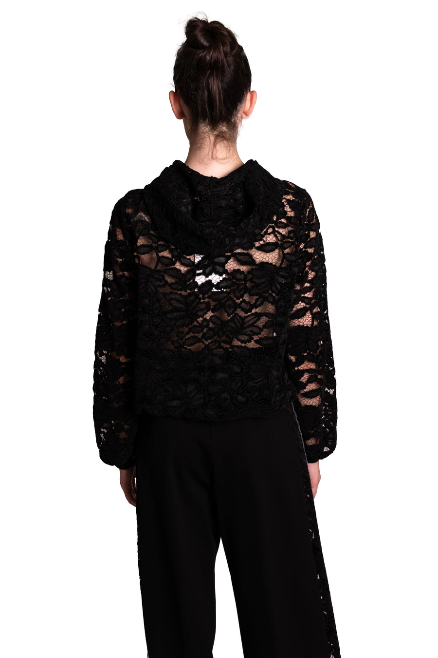 Blouson con cappuccio in pizzo e paillettes LAFTY LIE