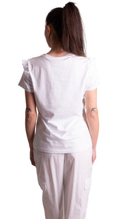 T-shirt Di Cotone stampa ragazza con fiocco LAFTY LIE