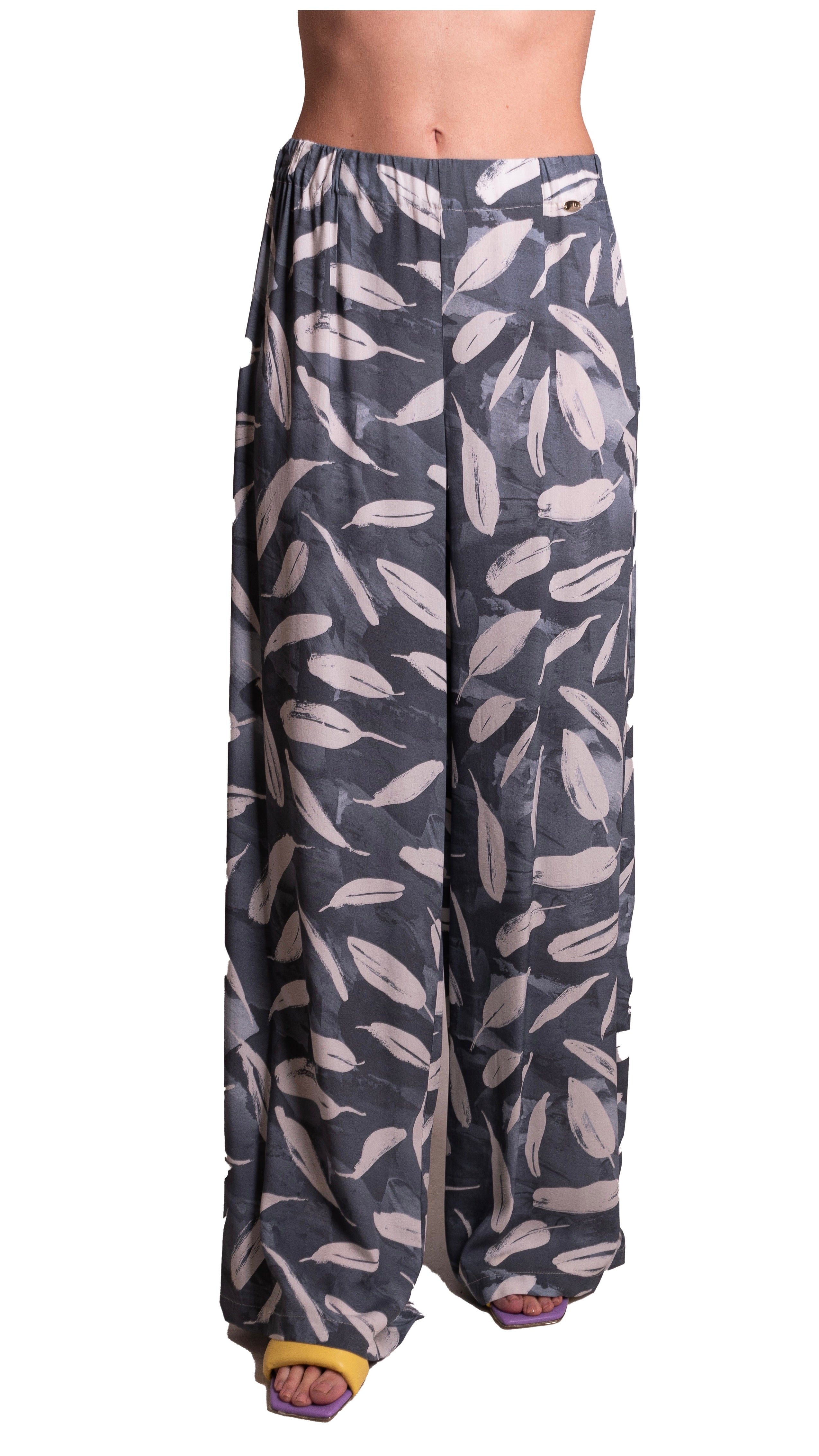 Pantalone palazzo fantasia con elastico JEANS&POLO