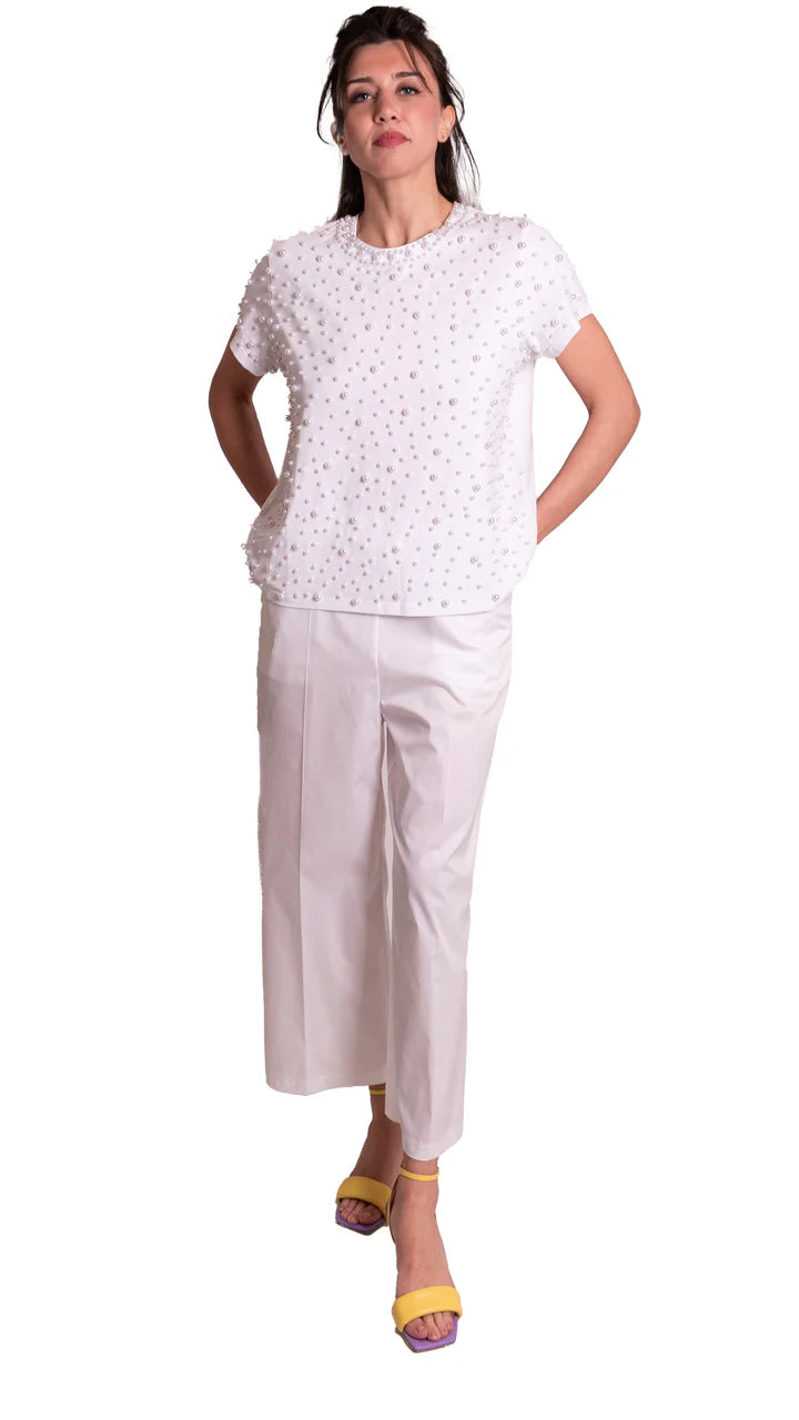 Pantaloni Cropped In Techno Cotone MADDALENA DI LORENZO