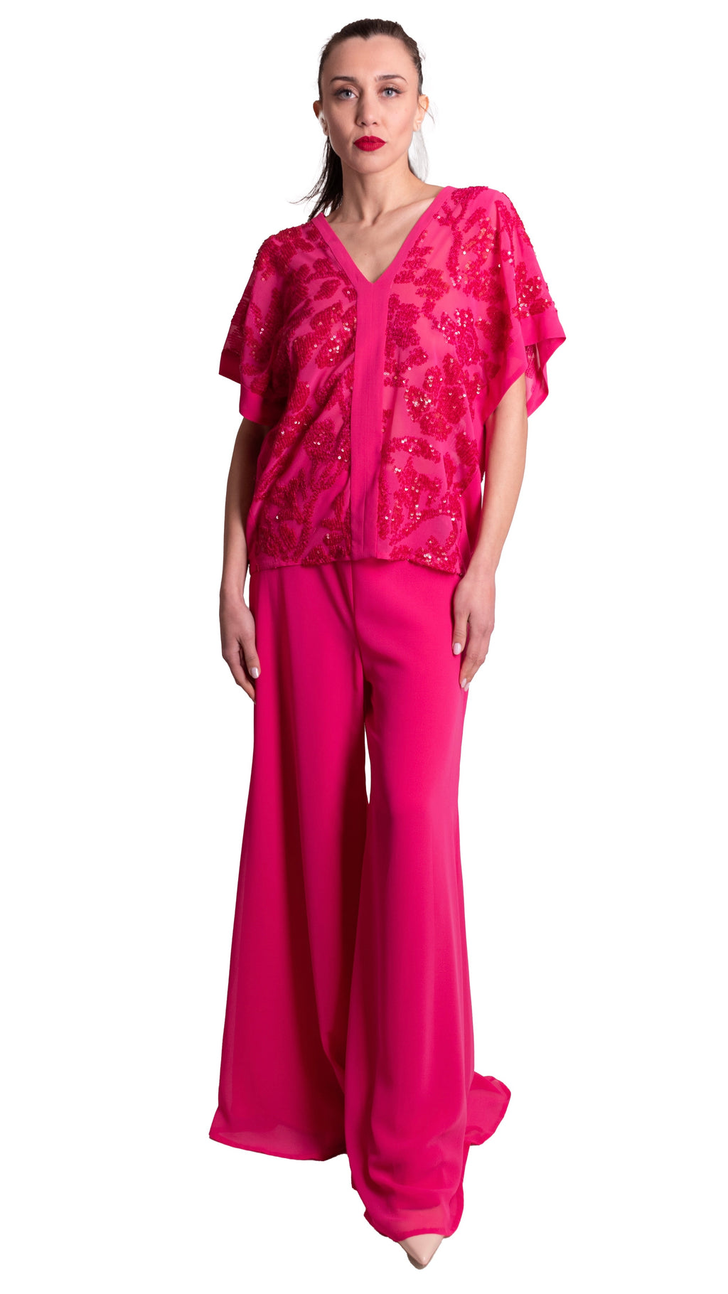 Pantaloni palazzo in georgette ALBA CONDE