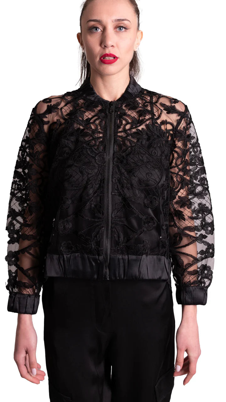 Bomber di pizzo trasparente MAURIZIO