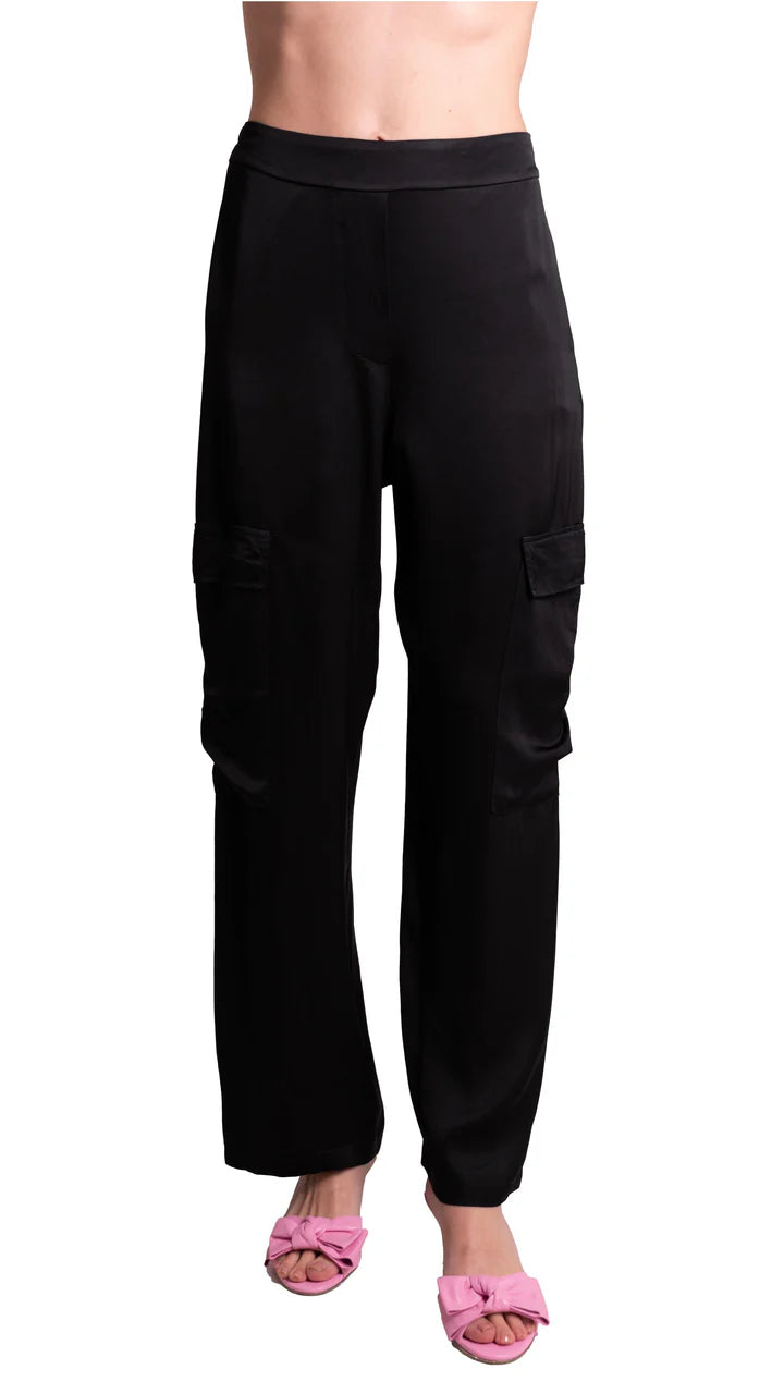 Pantaloni fluidi di raso con tasconi PAPERLACE