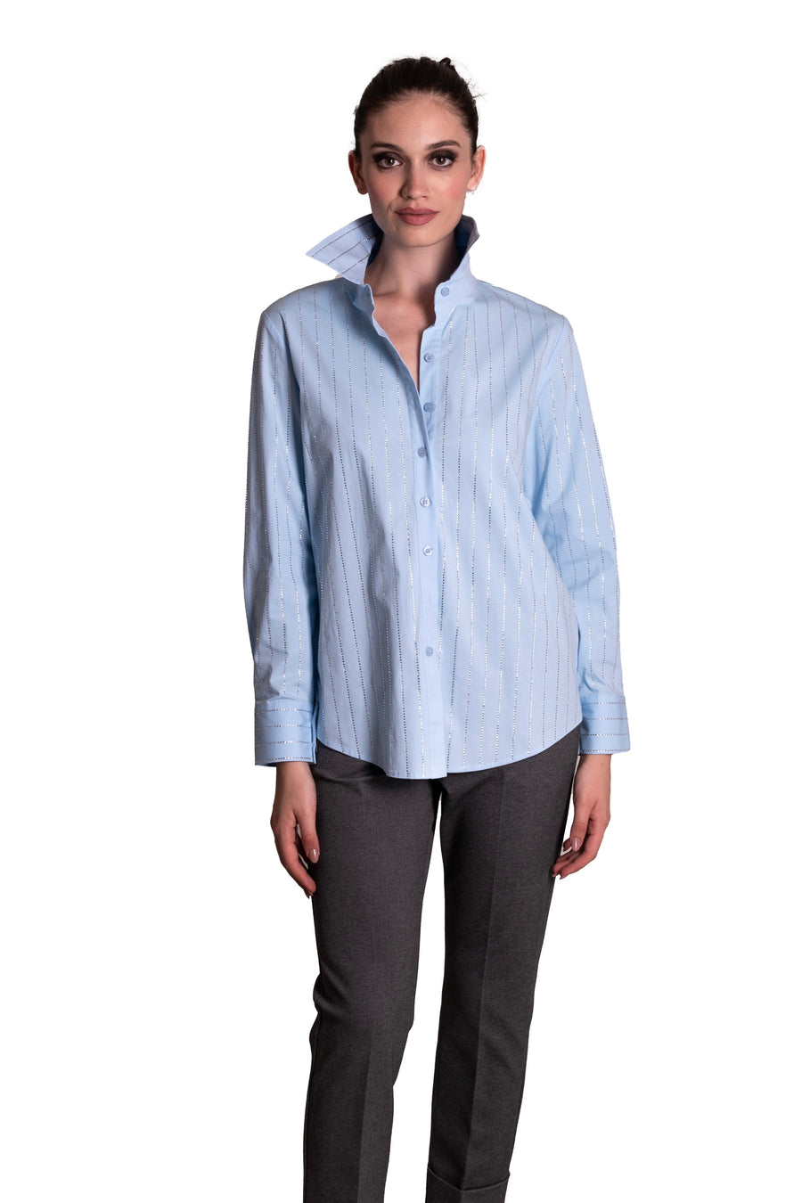 Camicia Di cotone Stretch con cristalli Z.O.E.