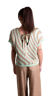 Maglia con micro paillettes stampa zebra LAFTY LIE