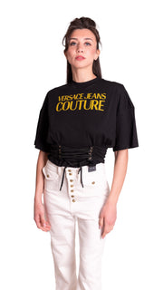 T-shirt Logata Con Lacci VERSACE