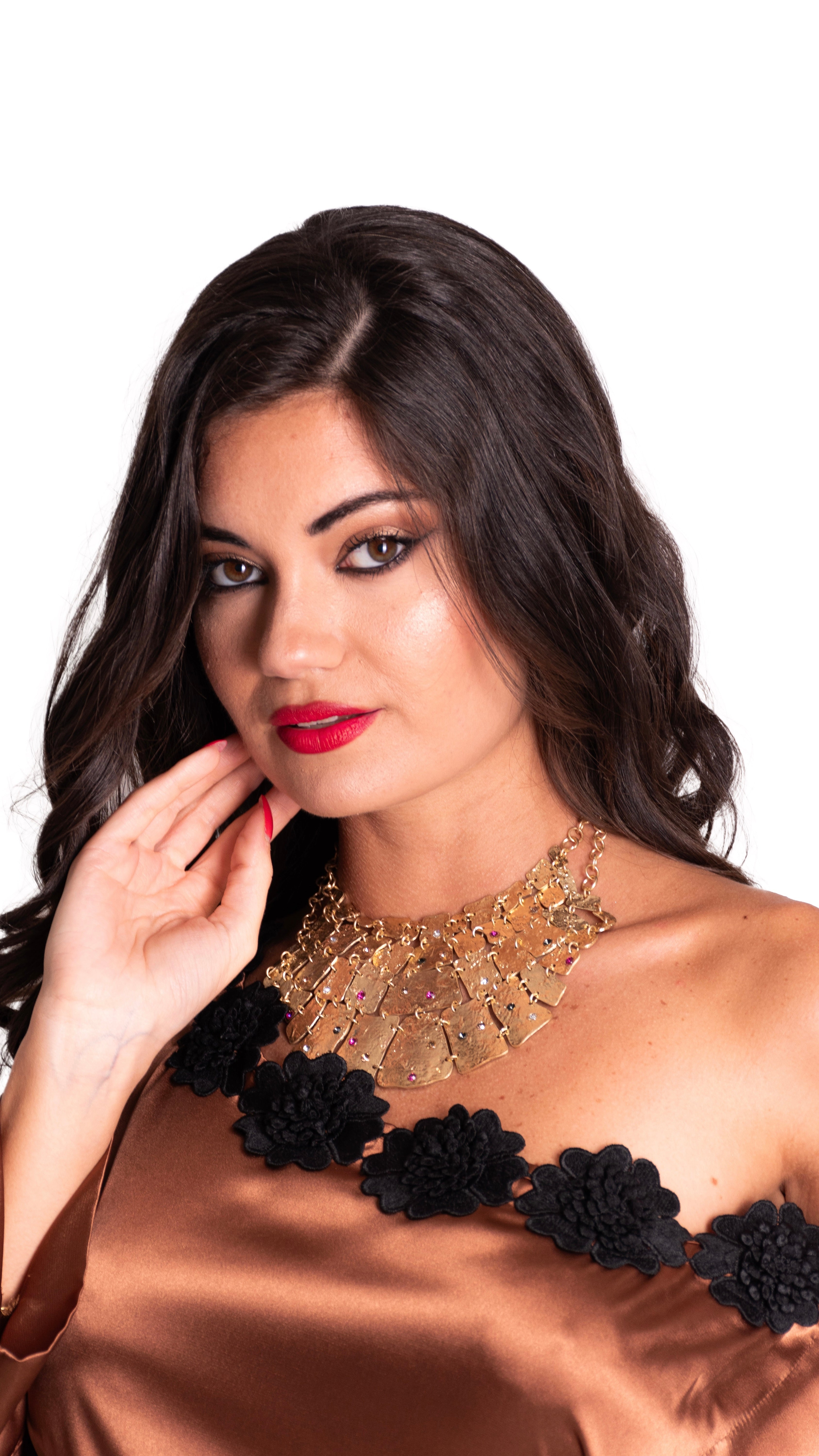 Collana Mesdea in ottone e cristalli MARINA FOSSATI