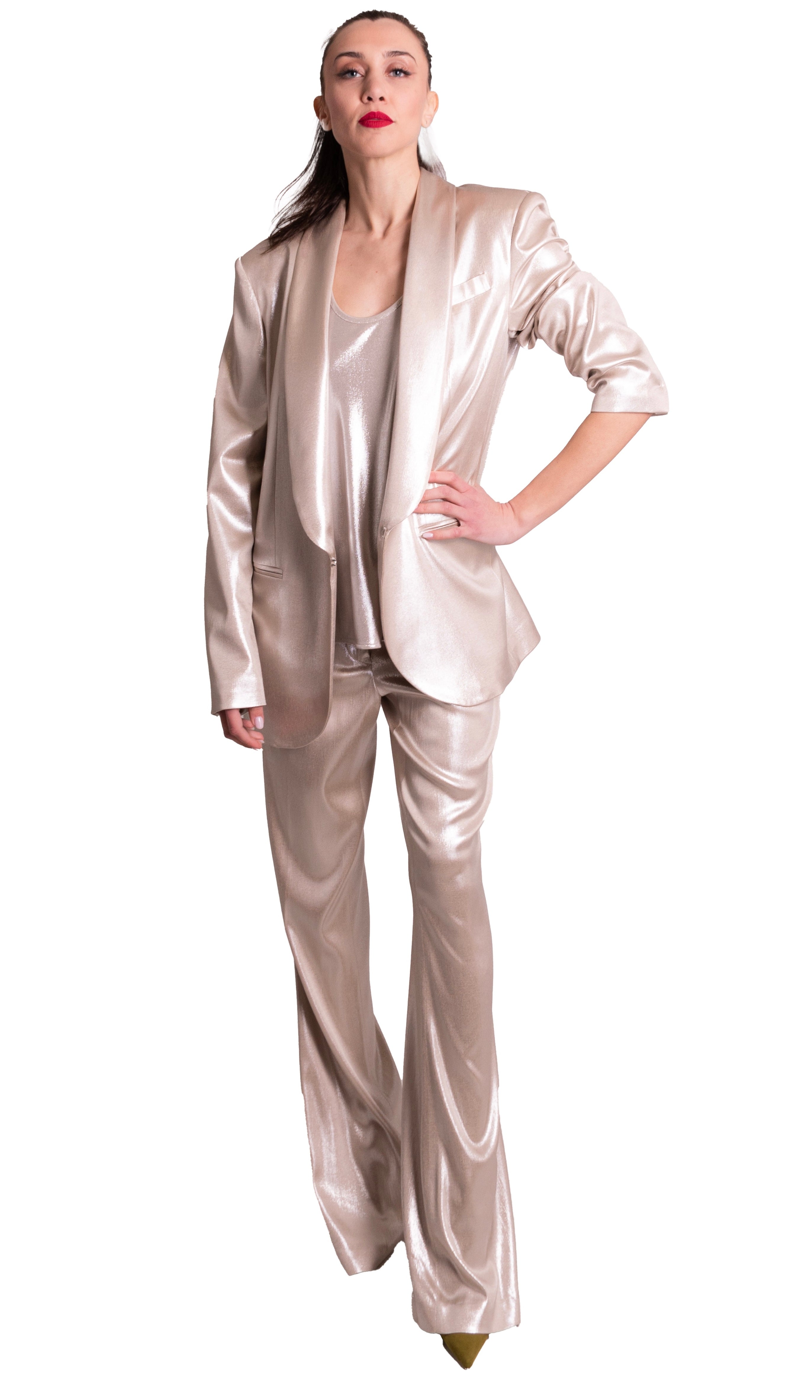 Giacca blazer in tessuto satinato GENNY