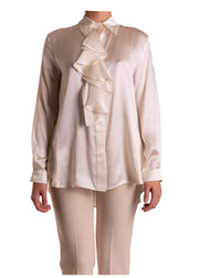 Camicia Di Raso In Seta Con Volant ATELIR LEGORA
