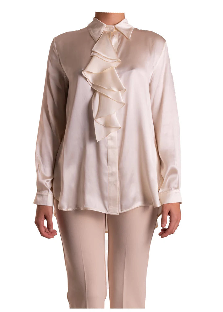 Camicia Di Raso In Seta Con Volant ATELIR LEGORA