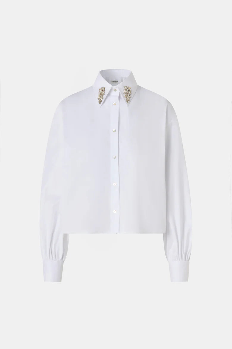 Nuova Collezione Camicia Pefil In Cotone con dettagli gioiello CHIARA BONI
