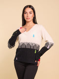 Maglia bicolore con intarsi trecce Z.O.E.