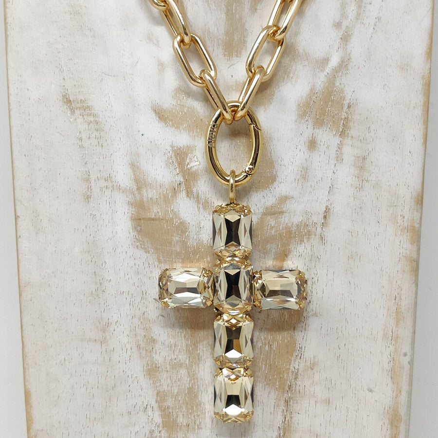 Ciondolo Croce Oro Princess champagne  ALEVA' BIJOUX