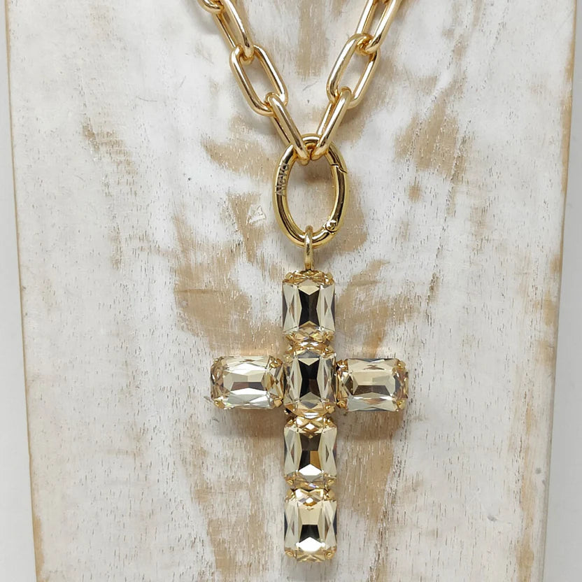 Ciondolo Croce Princess Oro e Cristalli ALEVA' BIJOUX