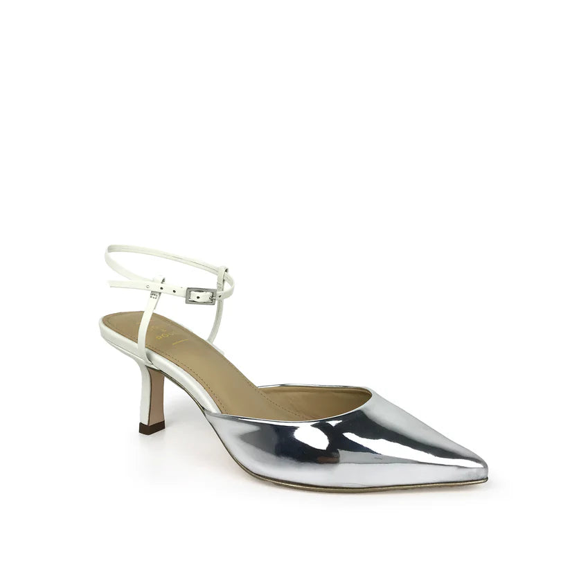 Sandali di pelle laminata silver 65mm GOLD&ROUGE