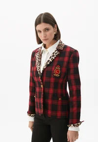 Giacca blazer in tessuto tartan LOLA CASADEMUNT