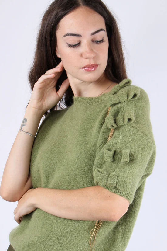 Maglia in misto lana e alpaca con fiocchi PHO