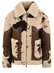 Giacca in eco montone con perline colorate GLOX