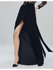 Gonna lunga a portafoglio in velluto ATELIER LEGORA