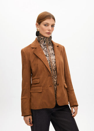 Nuova Collezione Blazer in finta pelle scamosciata con gilet effetto serpente LOLA CASADEMUNT
