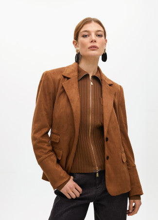 Nuova Collezione Blazer in finta pelle scamosciata con gilet effetto serpente LOLA CASADEMUNT
