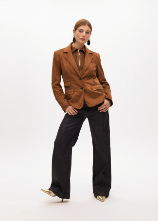 Nuova Collezione Blazer in finta pelle scamosciata con gilet effetto serpente LOLA CASADEMUNT