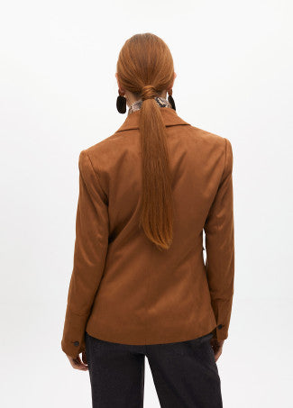 Nuova Collezione Blazer in finta pelle scamosciata con gilet effetto serpente LOLA CASADEMUNT