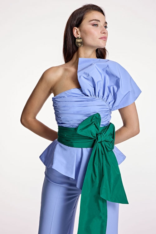 Top in taffetà con fiocco ALBA CONDE