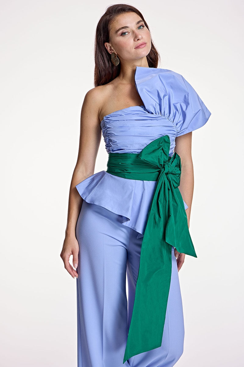 Top in taffetà con fiocco ALBA CONDE