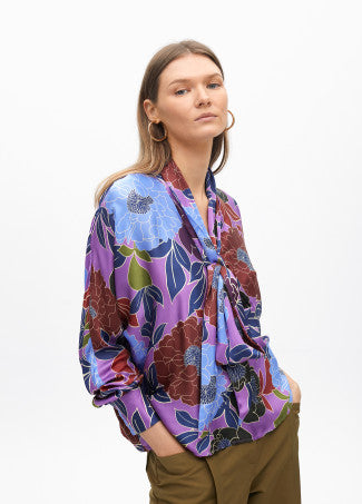 Blusa in raso stampa floreale LOLA CASADEMUNT