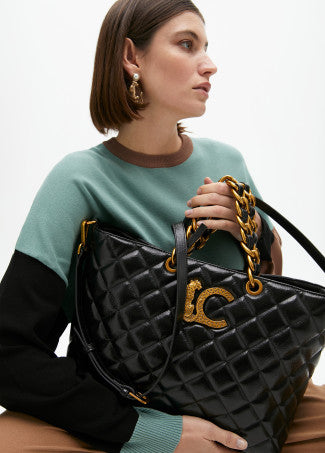 Nuova Collezione Borsa shopper a due manici con trapuntata in ecopelle LOLA CASADEMUNT
