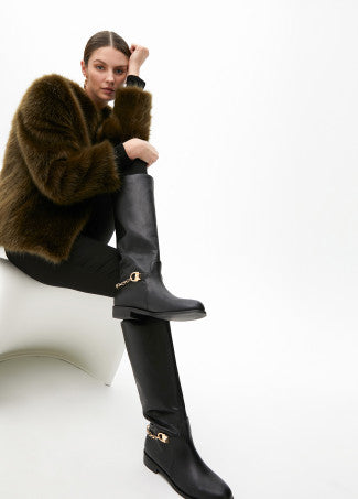 Stivale alto con dettaglio di catena posteriore 30mm LOLA CASADEMUNT