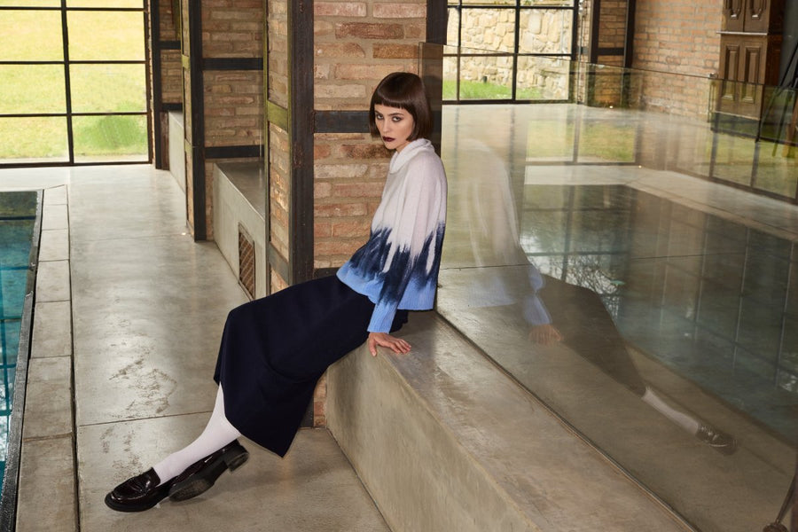 Maglia jacquard a collo alto CALATURA