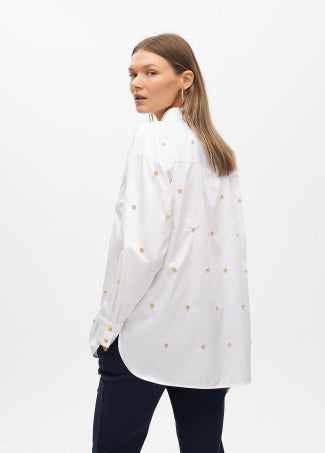 Nuova Collezione Camicia in Popeline con bottoni Gioiello LOLA CASADEMUNT