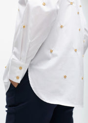 Nuova Collezione Camicia in Popeline con bottoni Gioiello LOLA CASADEMUNT