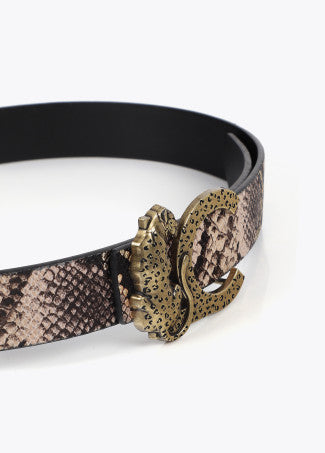 Cintura reversibile con fibbia LC leopardo LOLA CASADEMUNT
