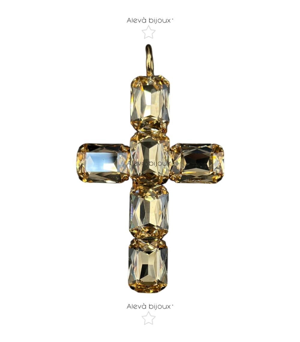 Ciondolo Croce Oro Princess champagne  ALEVA' BIJOUX