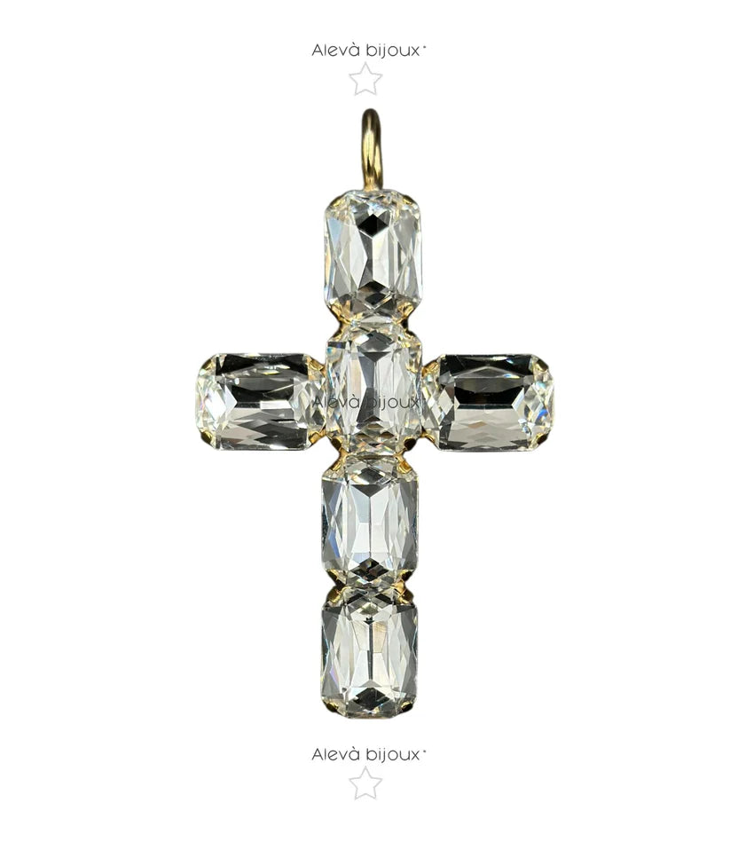 Ciondolo Croce Princess Oro e Cristalli ALEVA' BIJOUX