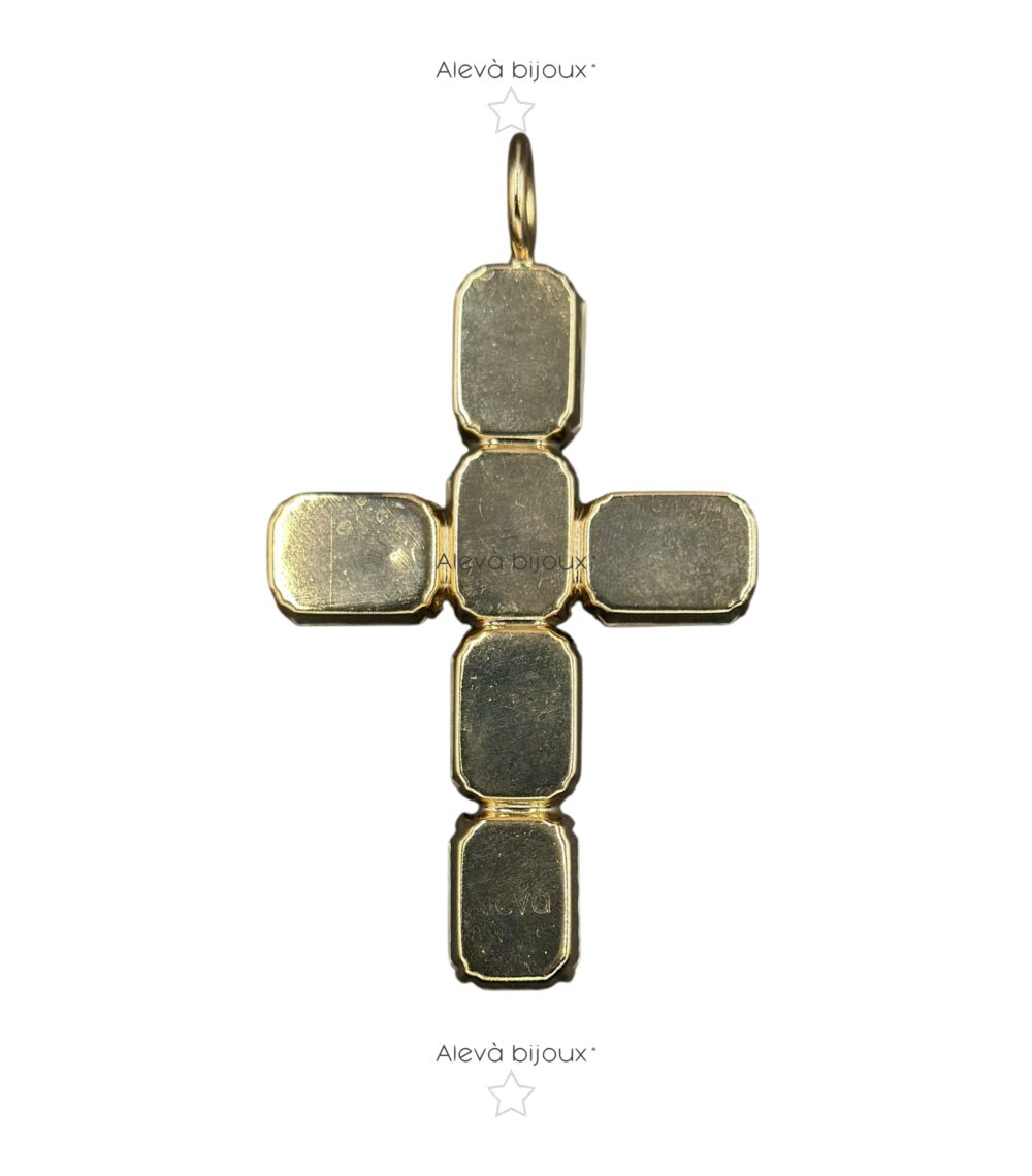 Ciondolo Croce Oro Princess fumè ALEVA' BIJOUX