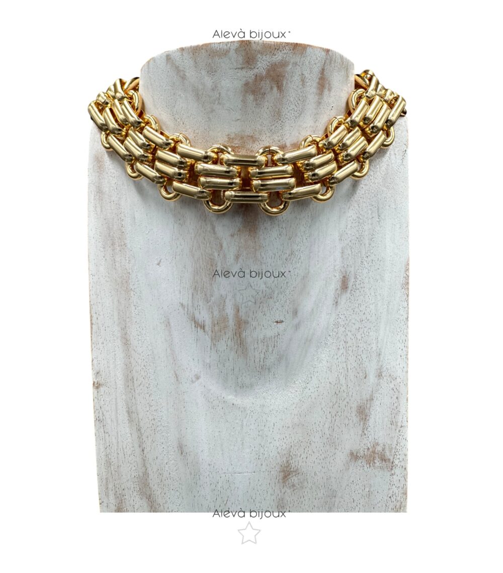 Collana Choker Caterina a catena in metallo oro ALEVA' BIJOUX