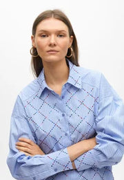 Nuova Collezione Camicia Di cotone a righe con cristalli LOLA CASADEMUNT