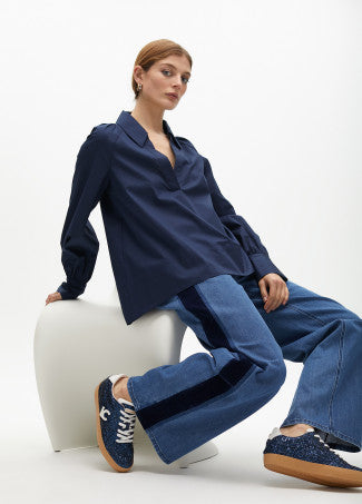 Sneakers glitterate con logo in Pelle LOLA CASADEMUNT