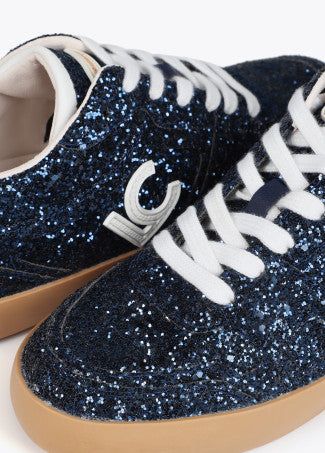 Nuova Collezione Sneakers glitterate con logo in Pelle LOLA CASADEMUNT