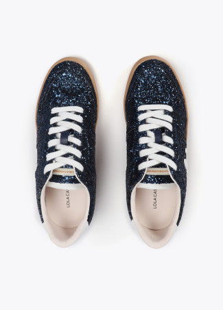 Nuova Collezione Sneakers glitterate con logo in Pelle LOLA CASADEMUNT