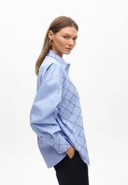 Nuova Collezione Camicia Di cotone a righe con cristalli LOLA CASADEMUNT