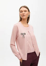 Cardigan effetto twin-set con fiocco gioiello LOLA CASADEMUNT