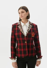 Giacca blazer in tessuto tartan LOLA CASADEMUNT