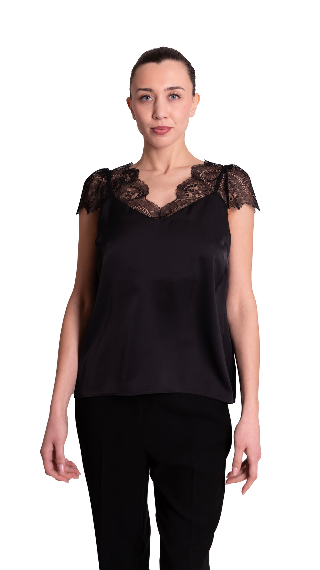 Top In Raso Con Intarsi Di Pizzo ALBA CONDE