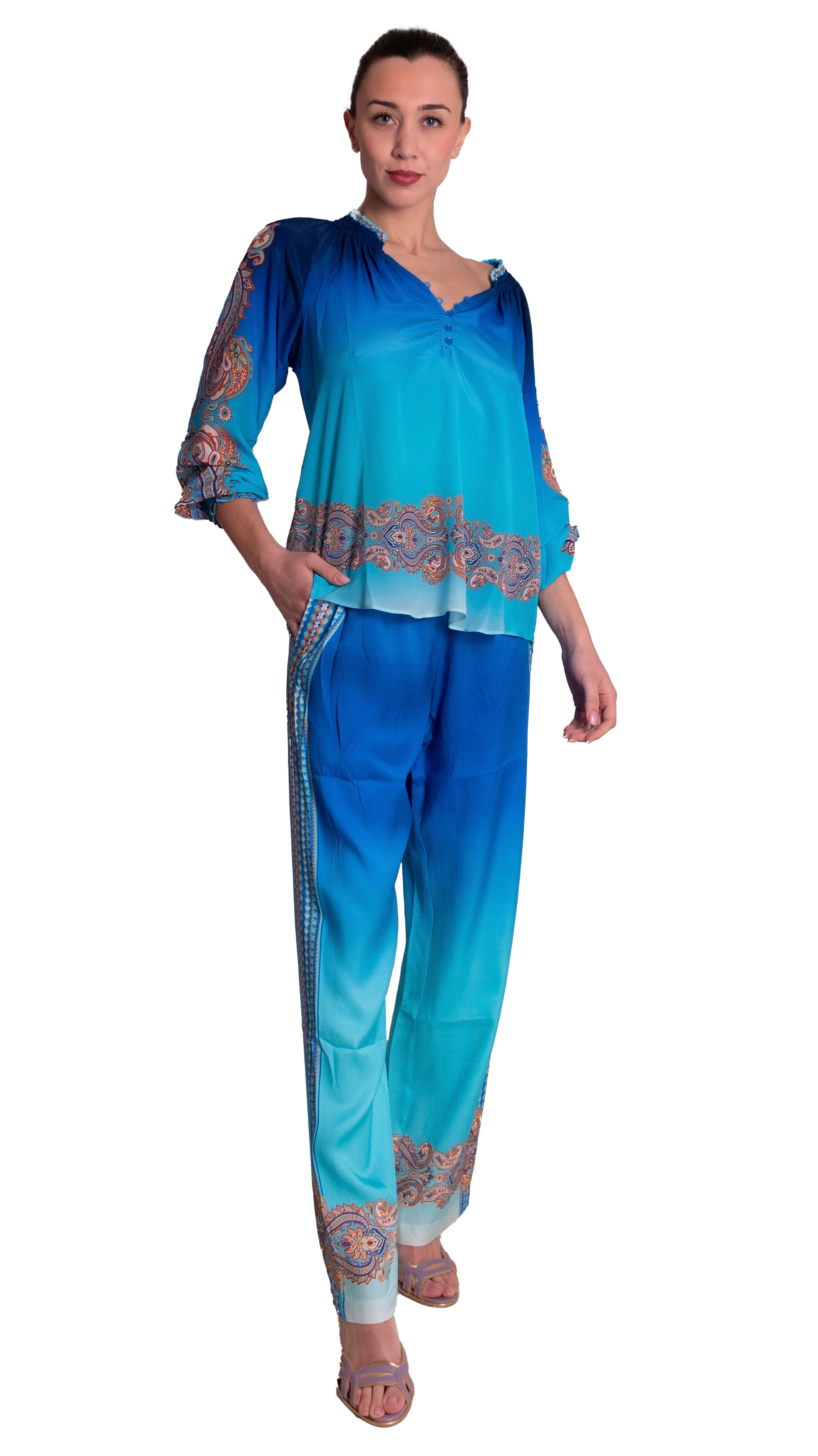 Blusa In Crêpe De Chine Sfumata HALE BOB