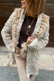 Cardigan lungo in maglia jacquard PHO